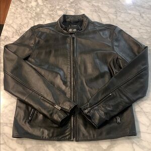 Lucky Brand Clean Leather motorcycle Jacket, size medium